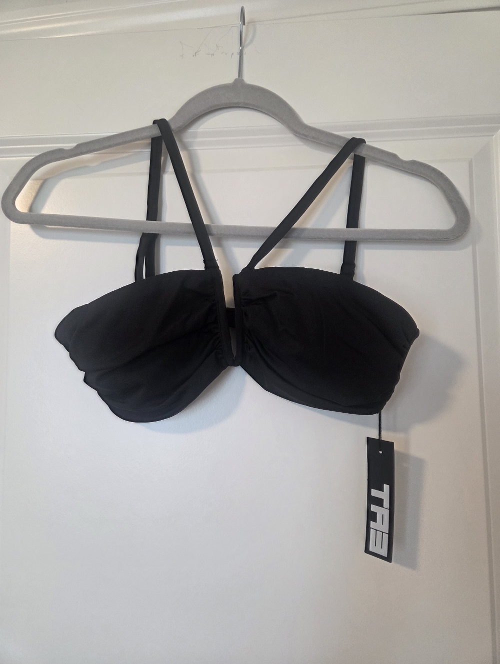 TAE Black Underwire Bikini Top with Adjustable Straps